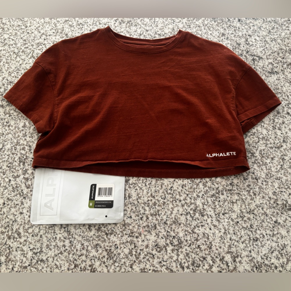 Alphalete Rust Brown Cropped Tee